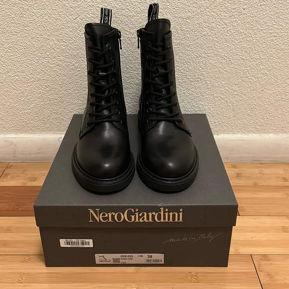 Nero Giardini Shoes - New in box Italian brand real leather Nero Giardini Combat boots size 38